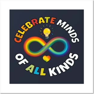 Neurodiversity Celebrate Minds Of All Kinds Autism Awareness Posters and Art